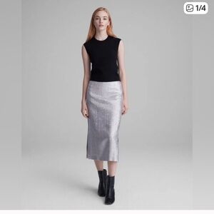 Club Monaco Silver Pencil Skirt